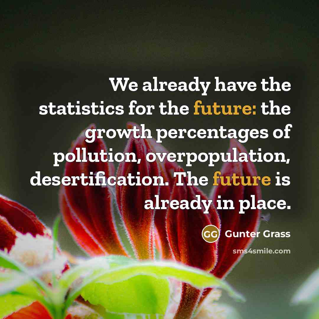 “We already have the statistics for the future: the growth…” quote by Gunter Grass