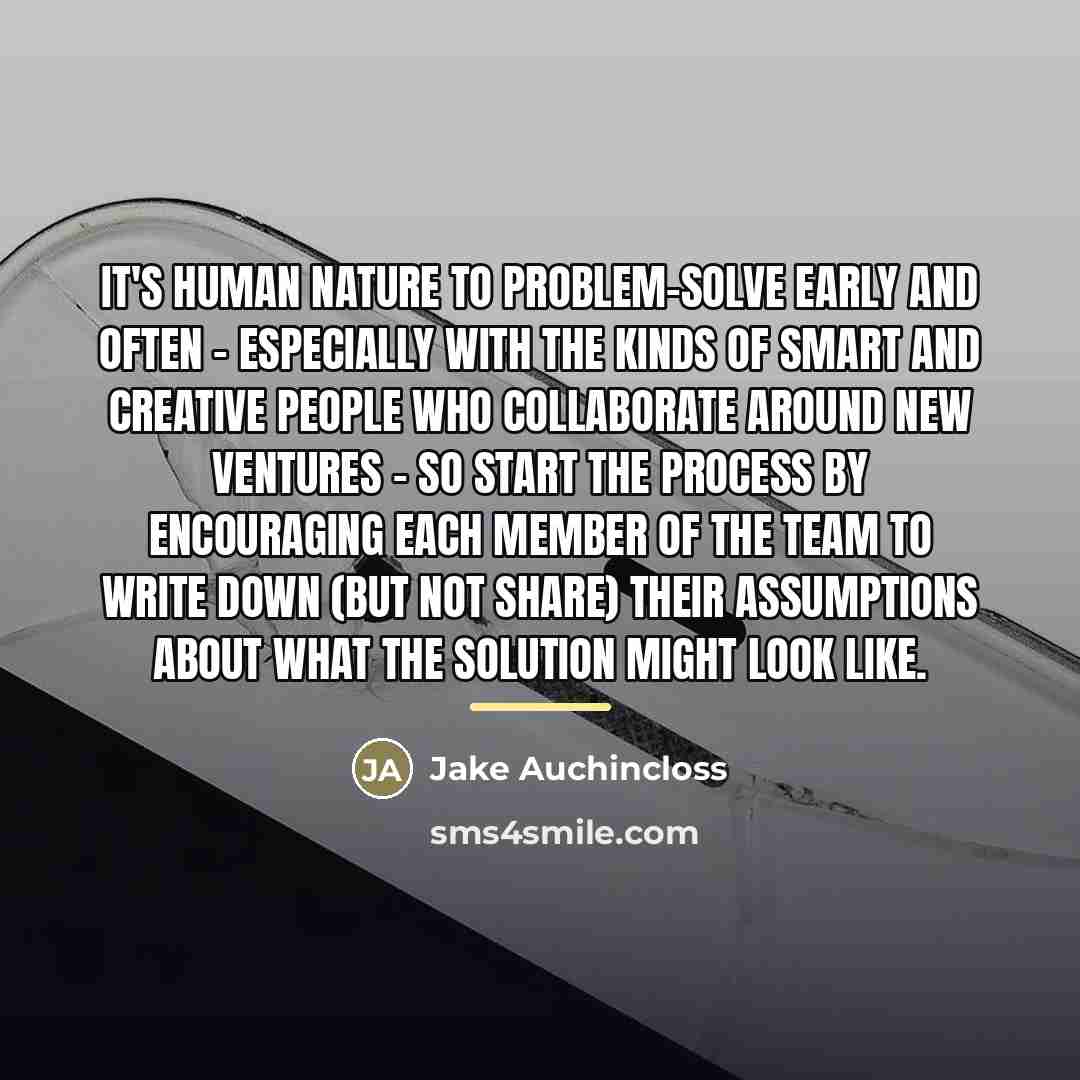 “It's human nature to problem-solve early and often - especially…” quote by Jake Auchincloss
