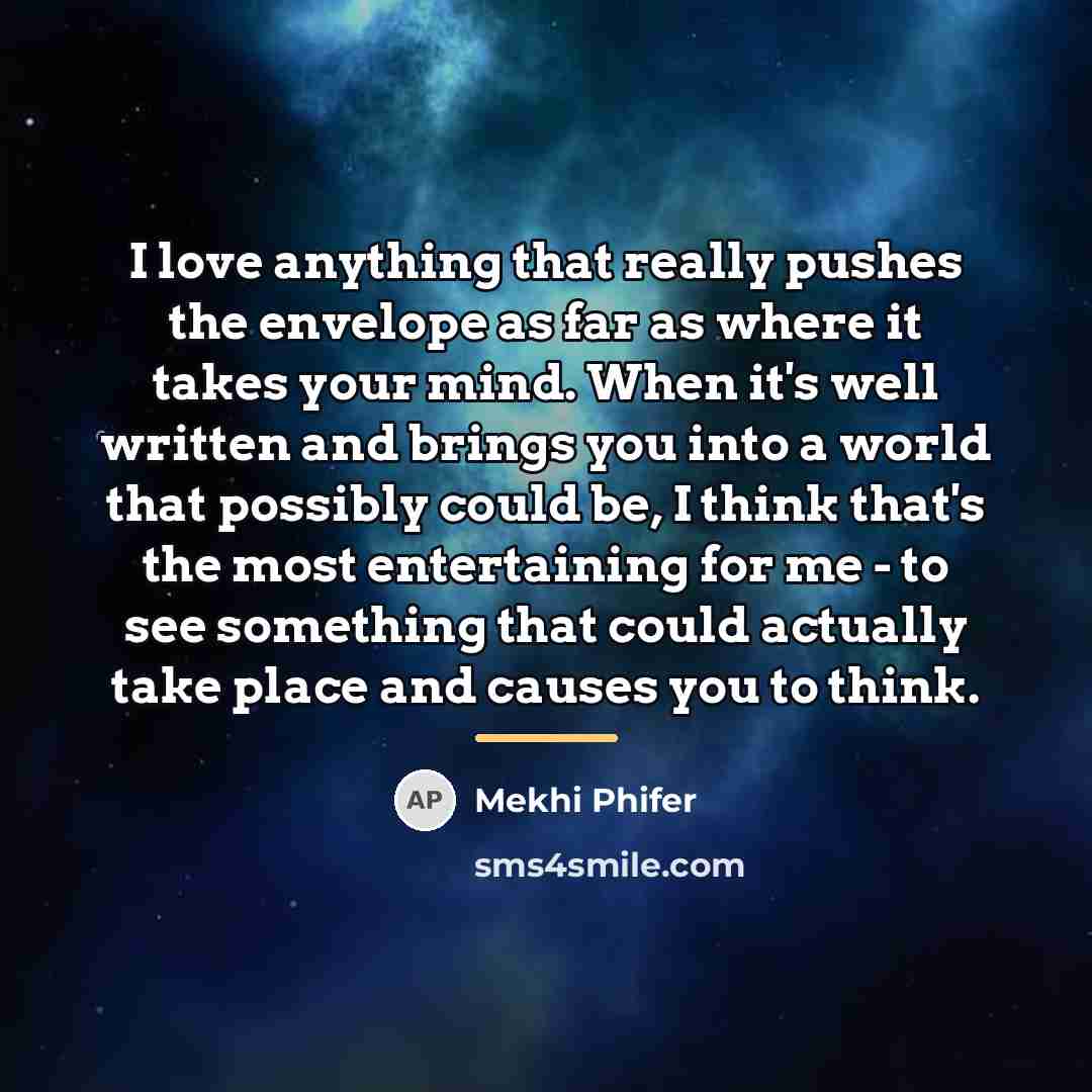 “I love anything that really pushes the envelope as far…” quote by Mekhi Phifer