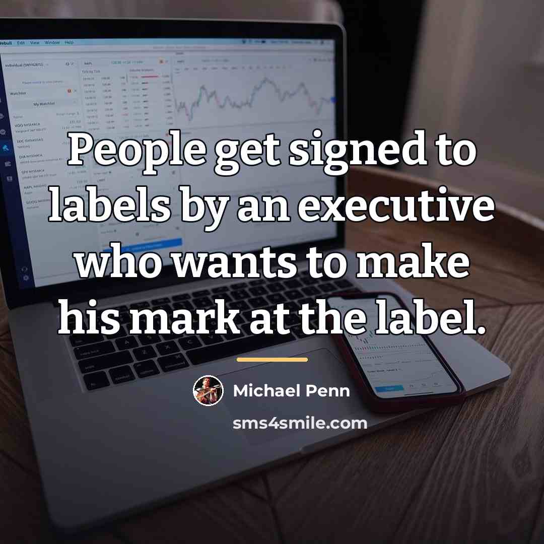“People get signed to labels by an executive who wants…” quote by Michael Penn