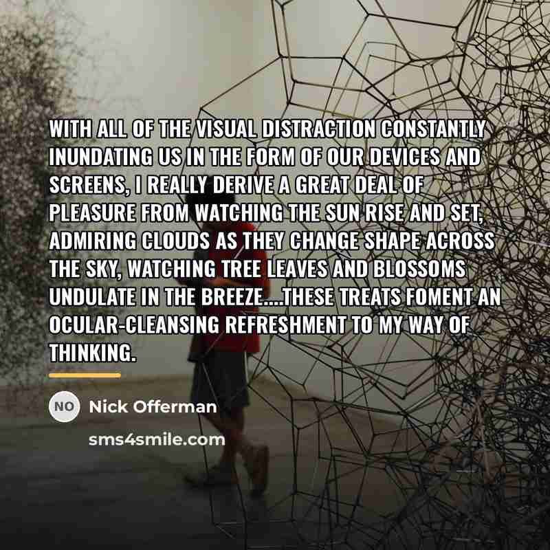 “With all of the visual distraction constantly inundating us in…” quote by Nick Offerman