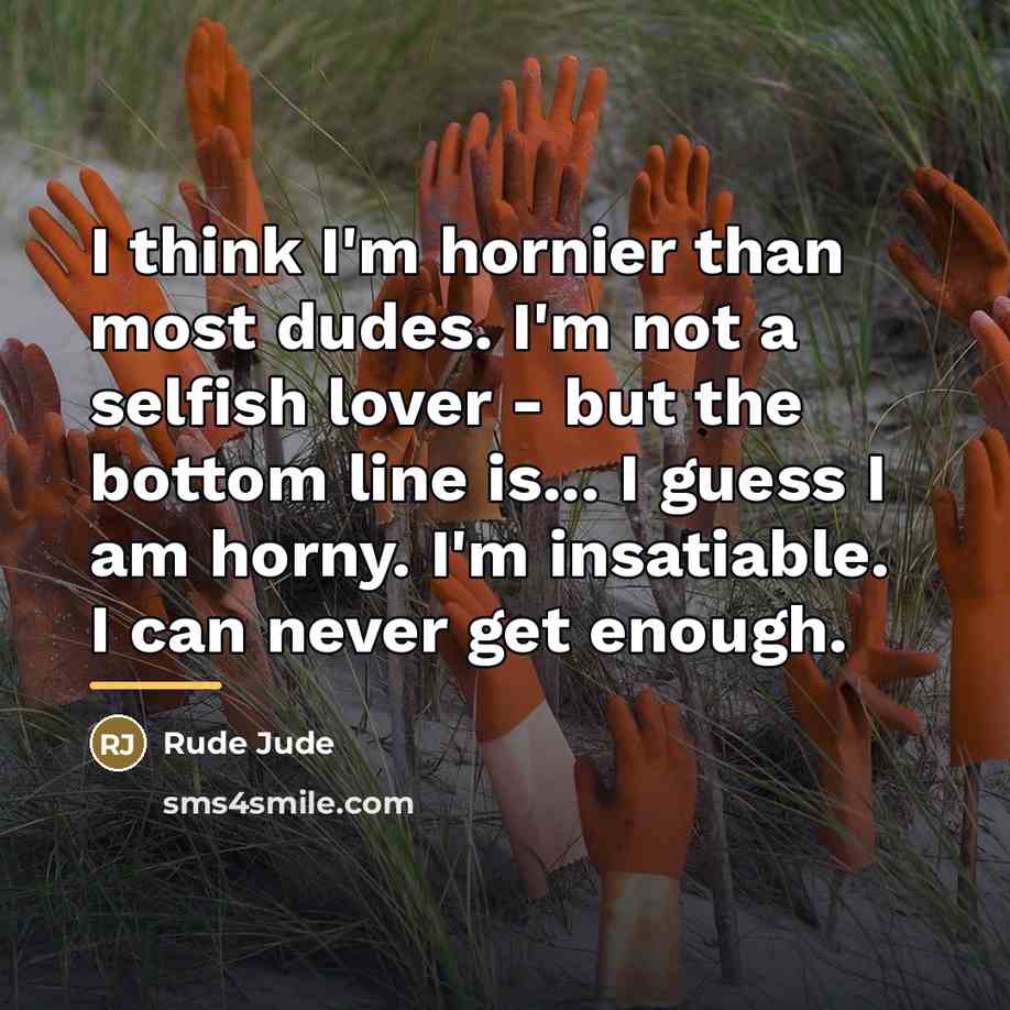 “I think I'm hornier than most dudes. I'm not a…” quote by Rude Jude