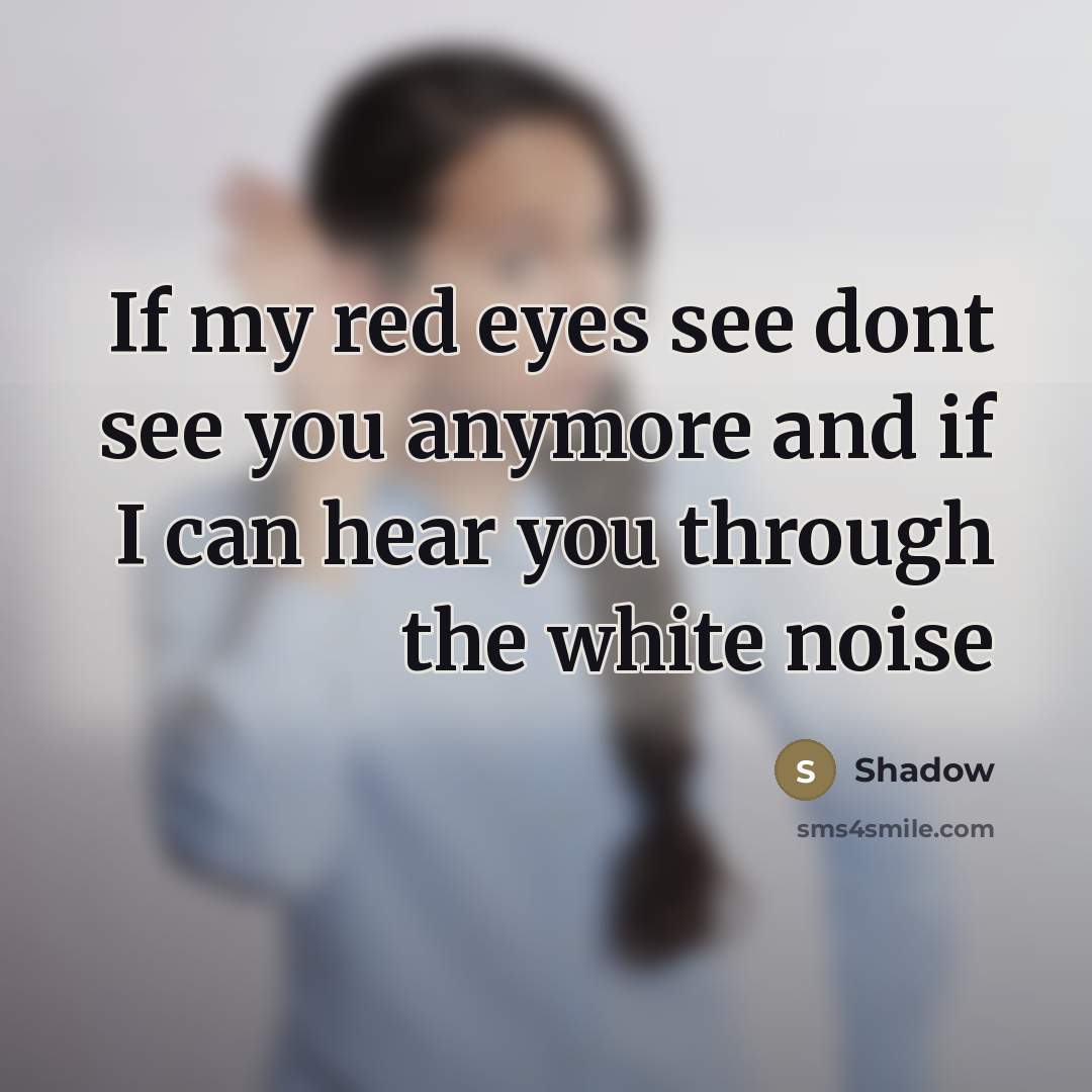 “If my red eyes see dont see you anymore and…” quote by Shadow