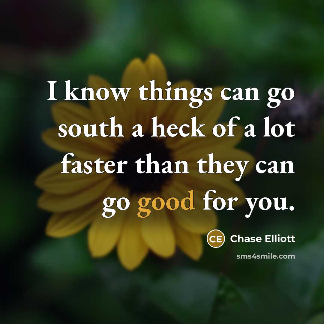 “I know things can go south a heck of a…” quote by Chase Elliott
