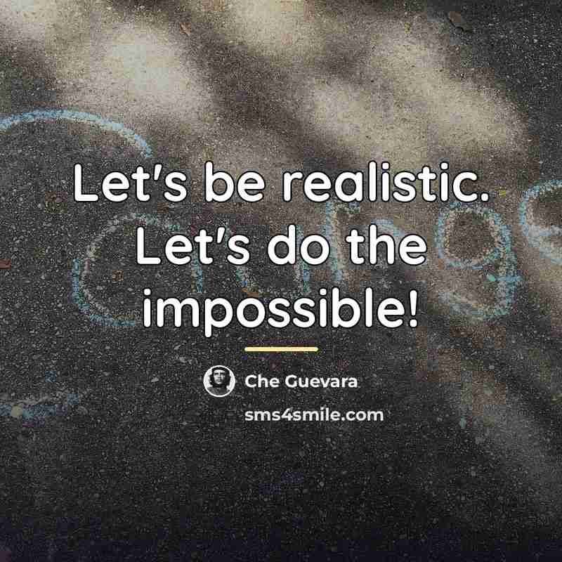 “Let's be realistic. Let's do the impossible!…” quote by Che Guevara