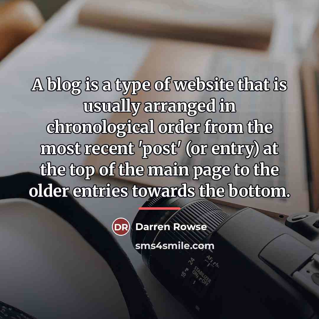 “A blog is a type of website that is usually…” quote by Darren Rowse