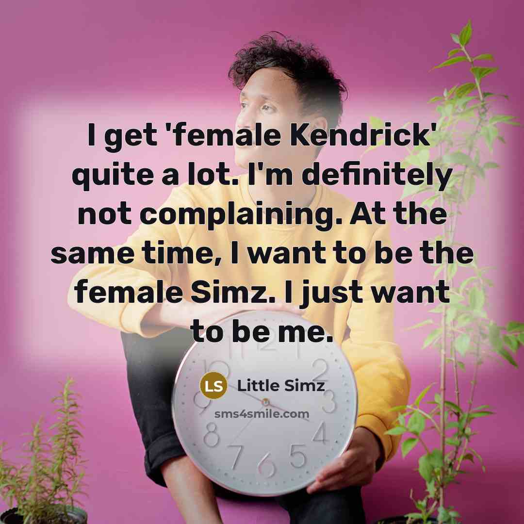 “I get 'female Kendrick' quite a lot. I'm definitely not…” quote by Little Simz