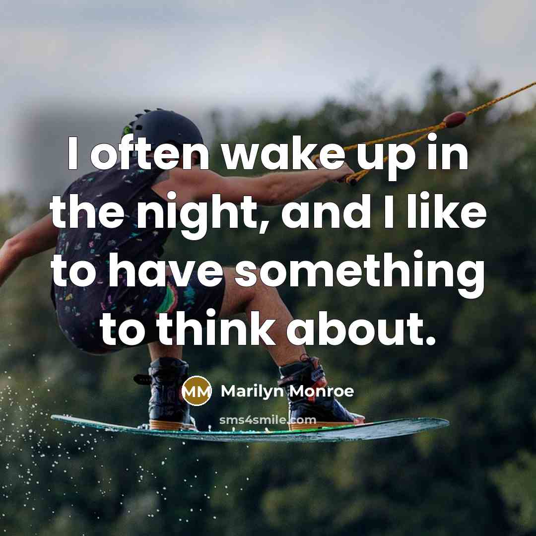 “I often wake up in the night, and I like…” quote by Marilyn Monroe