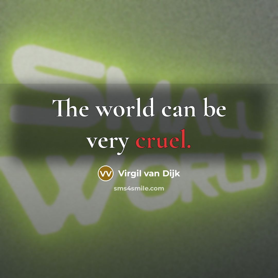 “The world can be very cruel.…” quote by Virgil van Dijk