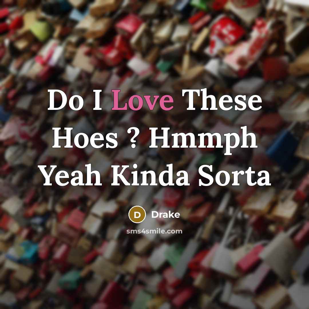 “Do I Love These Hoes ? Hmmph Yeah Kinda Sorta” quote by Drake