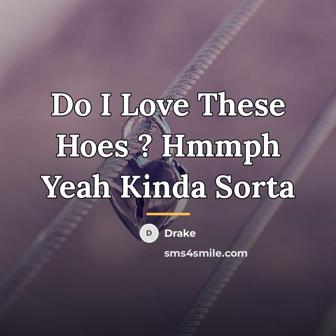 “Do I Love These Hoes ? Hmmph Yeah Kinda Sorta…” quote by Drake