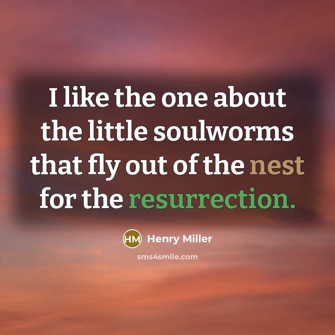 “I like the one about the little soulworms that fly…” quote by Henry Miller