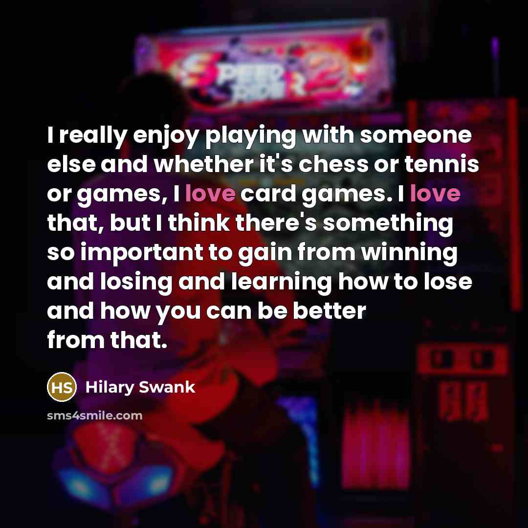 “I really enjoy playing with someone else and whether it's…” quote by Hilary Swank