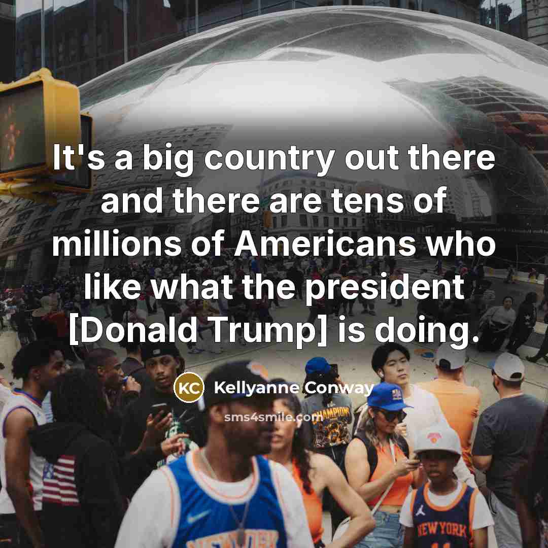 “It's a big country out there and there are tens…” quote by Kellyanne Conway