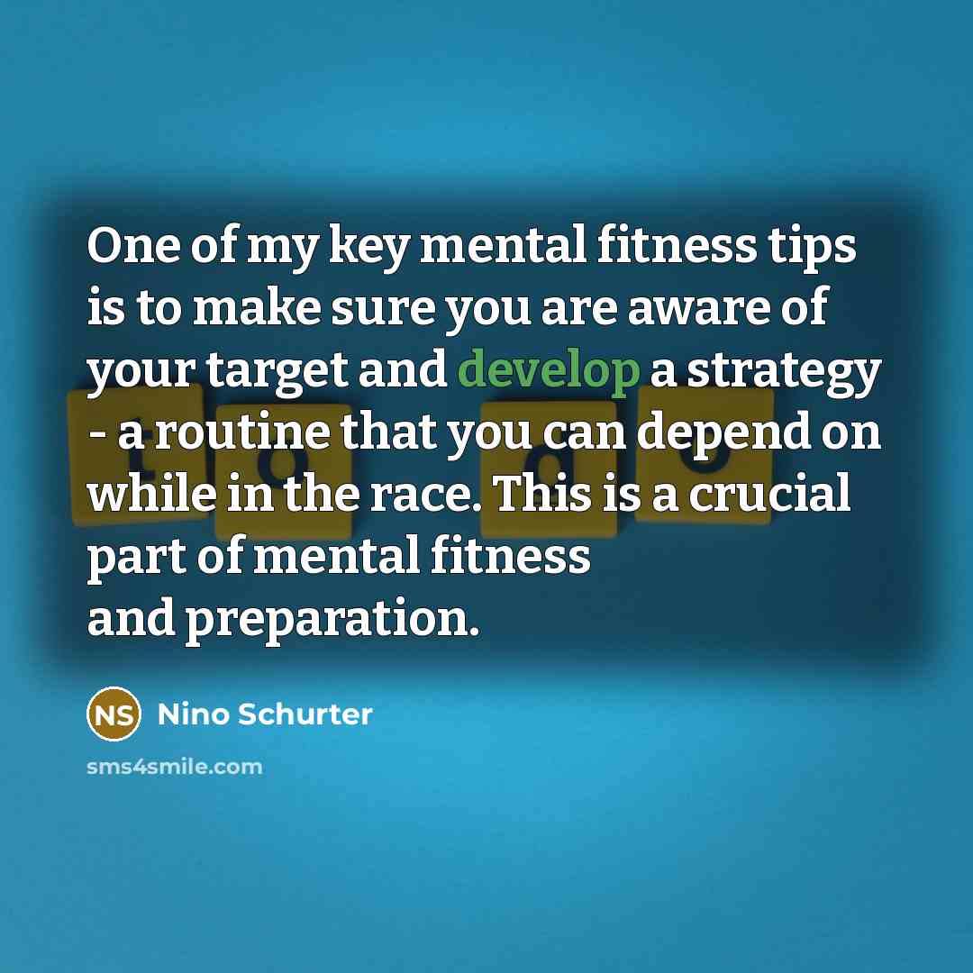 “One of my key mental fitness tips is to make…” quote by Nino Schurter