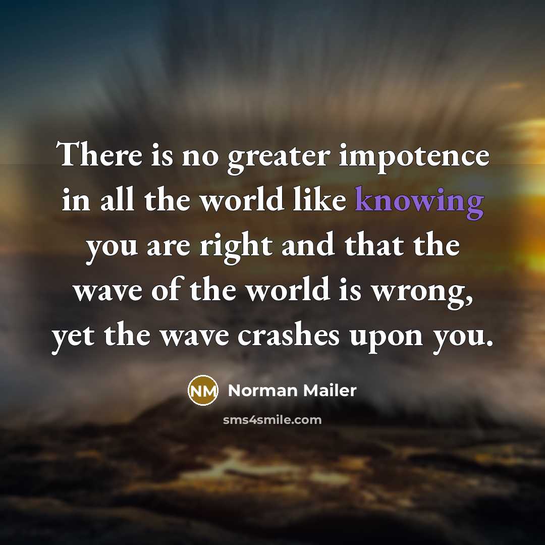 “There is no greater impotence in all the world like…” quote by Norman Mailer