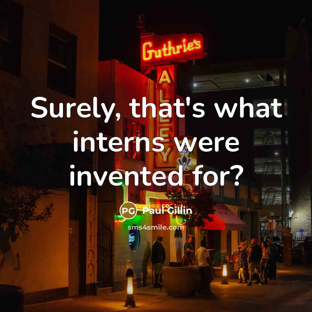“Surely, that's what interns were invented for?…” quote by Paul Gillin