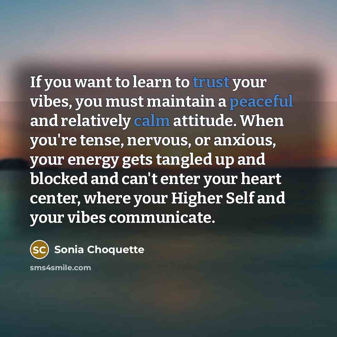 “If you want to learn to trust your vibes, you…” quote by Sonia Choquette