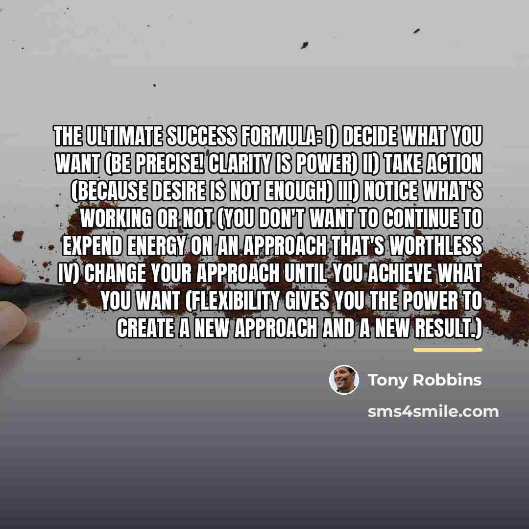 “The ultimate success formula: I) Decide what you want (Be…” quote by Tony Robbins