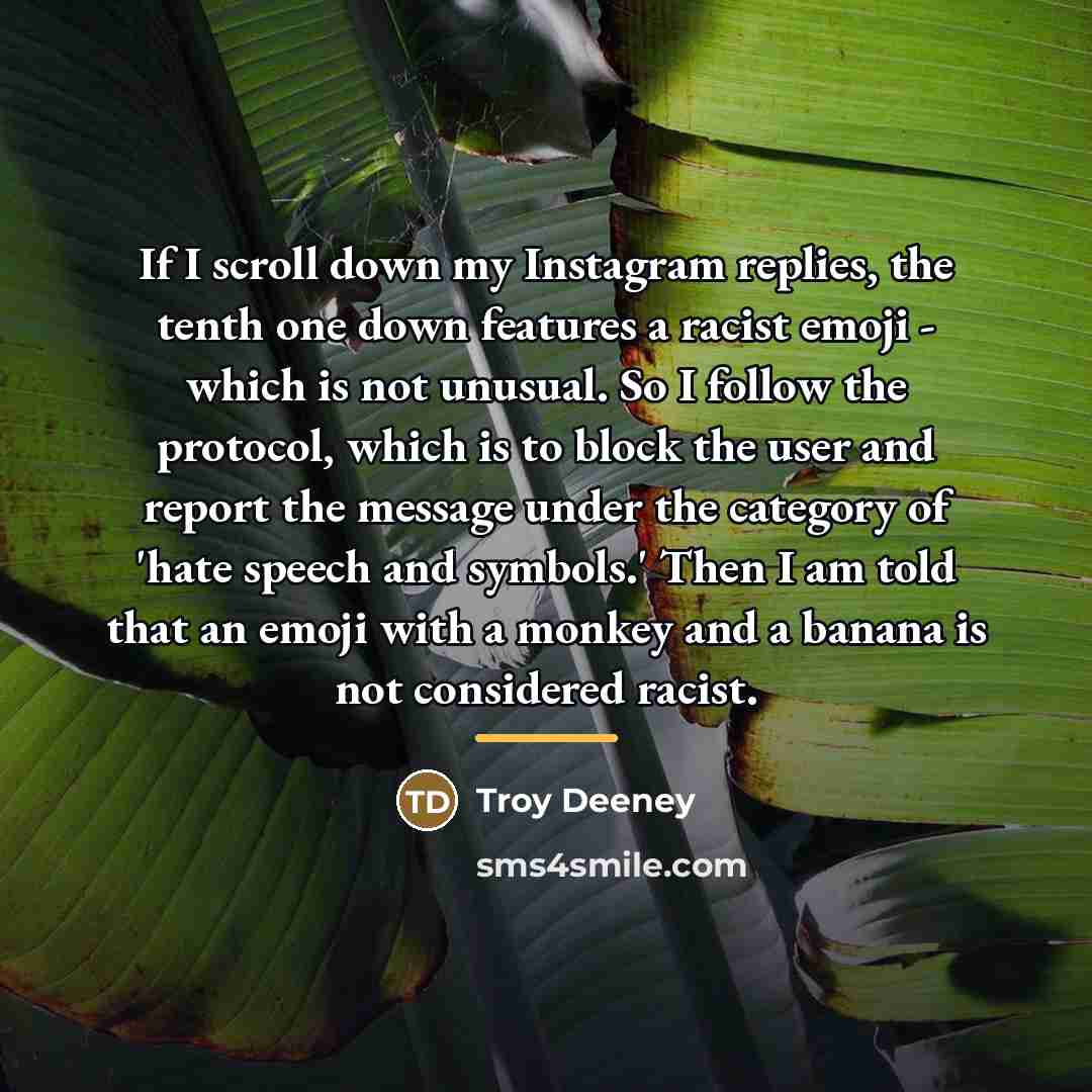“If I scroll down my Instagram replies, the tenth one…” quote by Troy Deeney