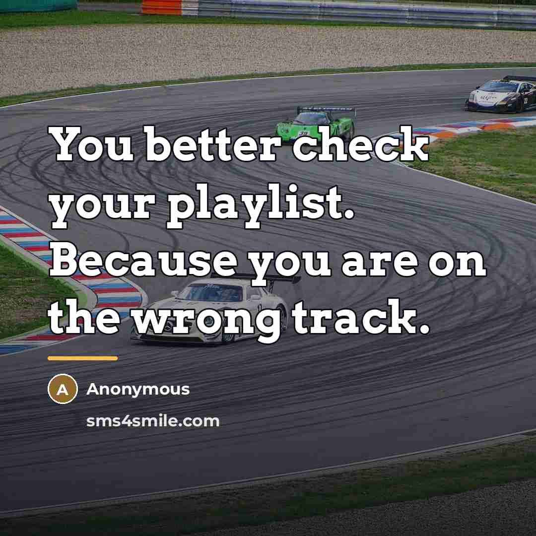 “You better check your playlist. Because you are on the…” quote by Anonymous