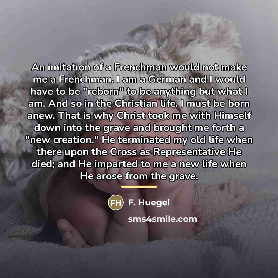 “An imitation of a Frenchman would not make me a…” quote by F. Huegel