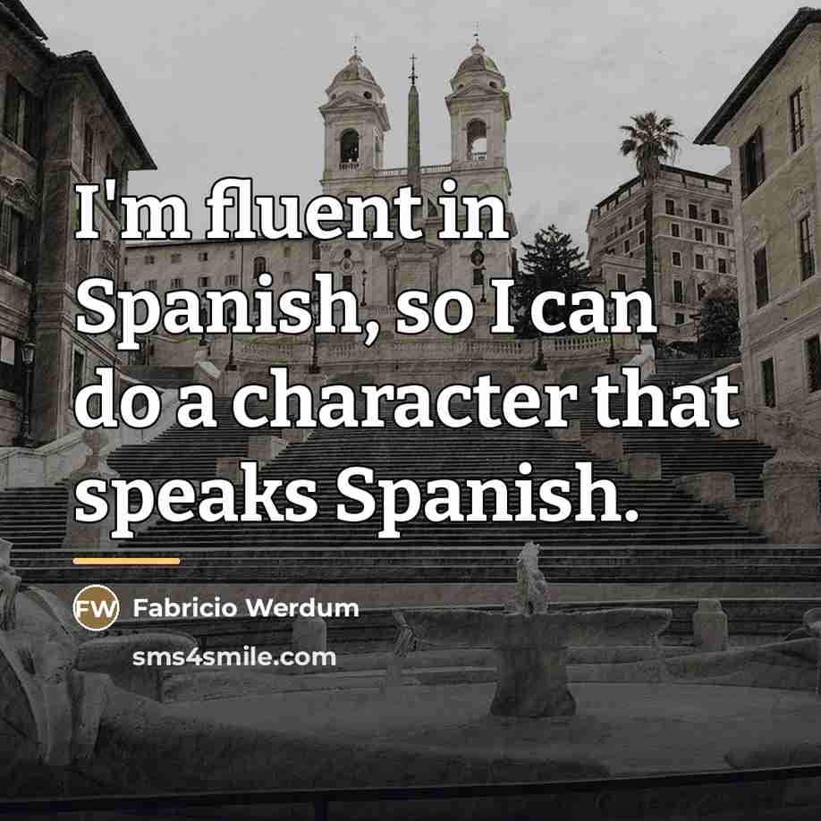 “I'm fluent in Spanish, so I can do a character…” quote by Fabricio Werdum