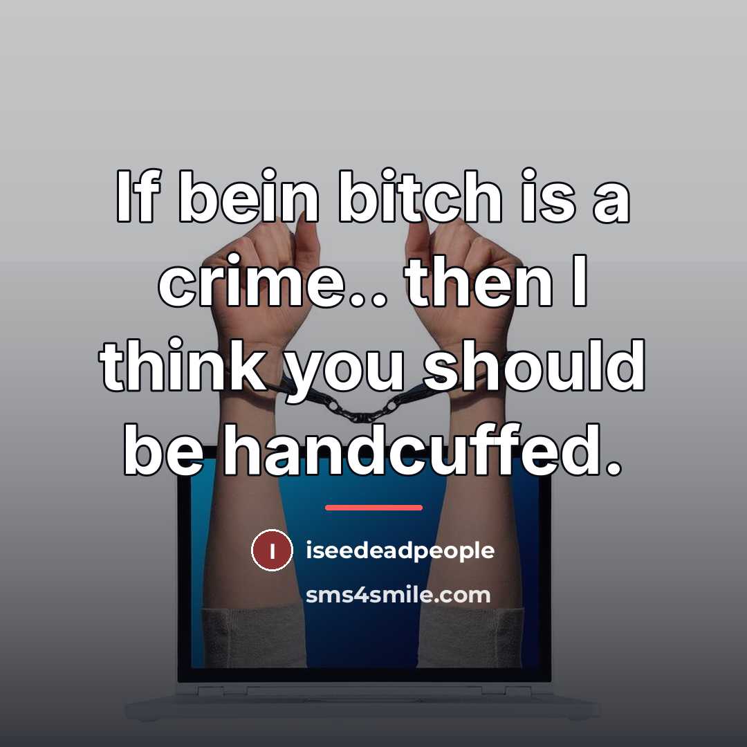 “If bein bitch is a crime.. then I think you…” quote by Iseedeadpeople