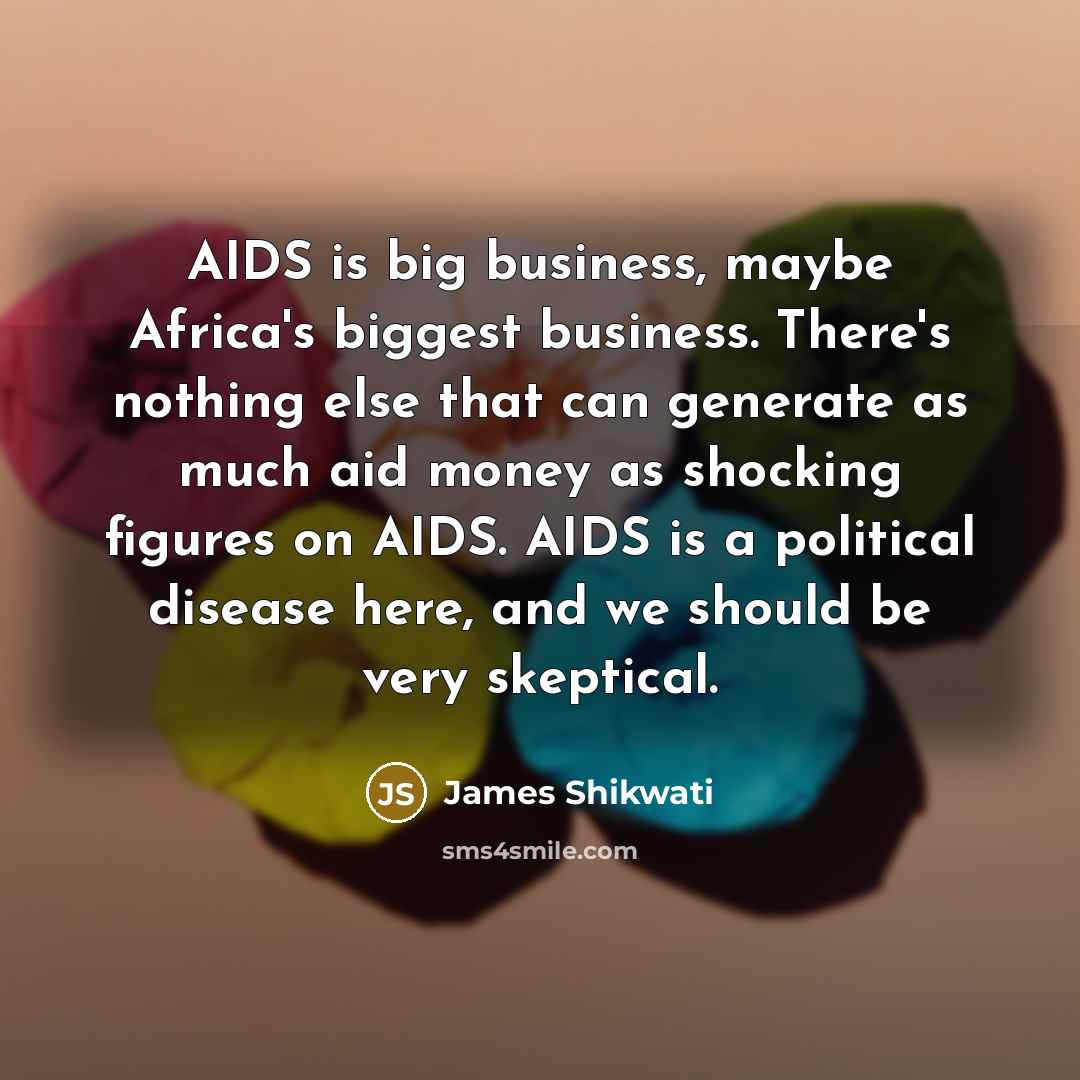 “AIDS is big business, maybe Africa's biggest business. There's nothing…” quote by James Shikwati