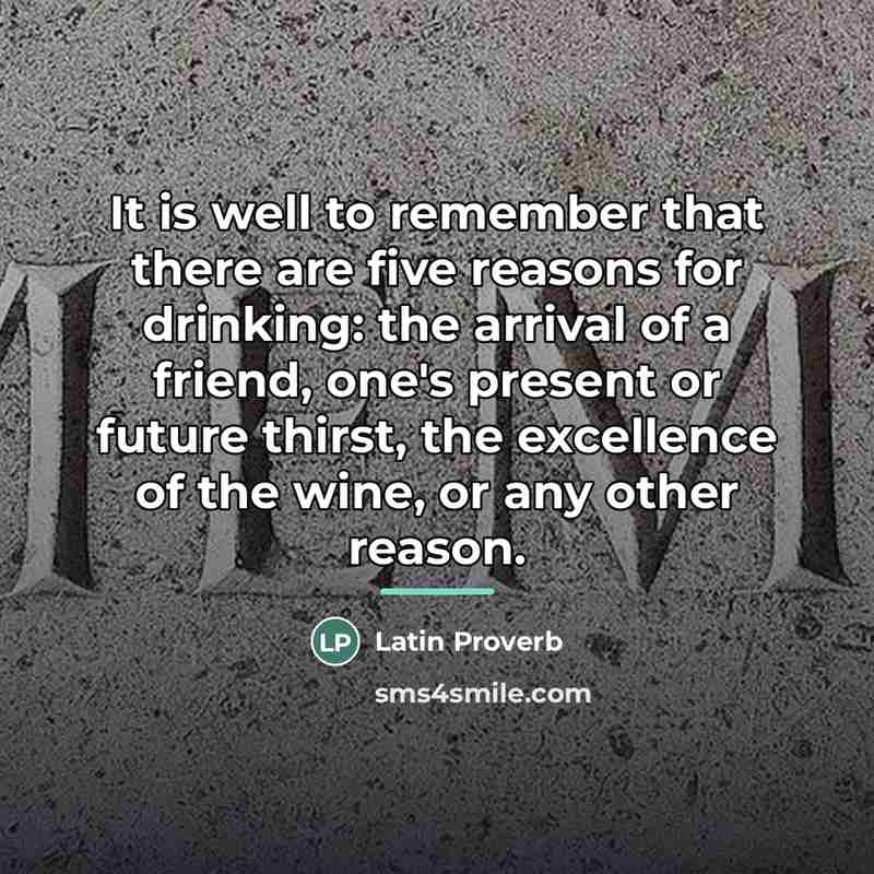 “It is well to remember that there are five reasons…” quote by Latin Proverb