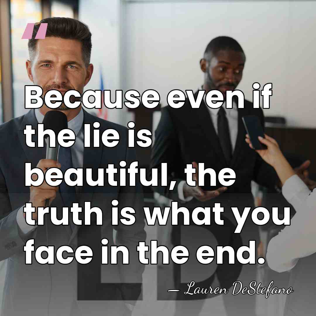 Because even if the lie is beautiful, the truth is what you&hellip; - Lauren DeStefano