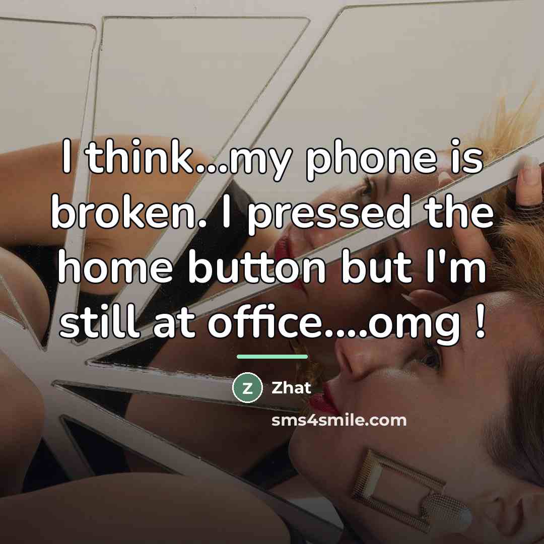 “I think...my phone is broken. I pressed the home button…” quote by Zhat