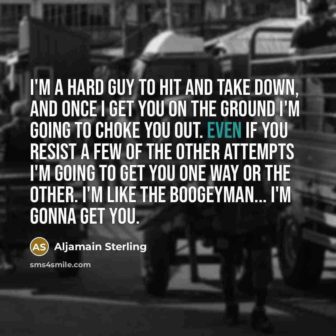 “I'm a hard guy to hit and take down, and…” quote by Aljamain Sterling