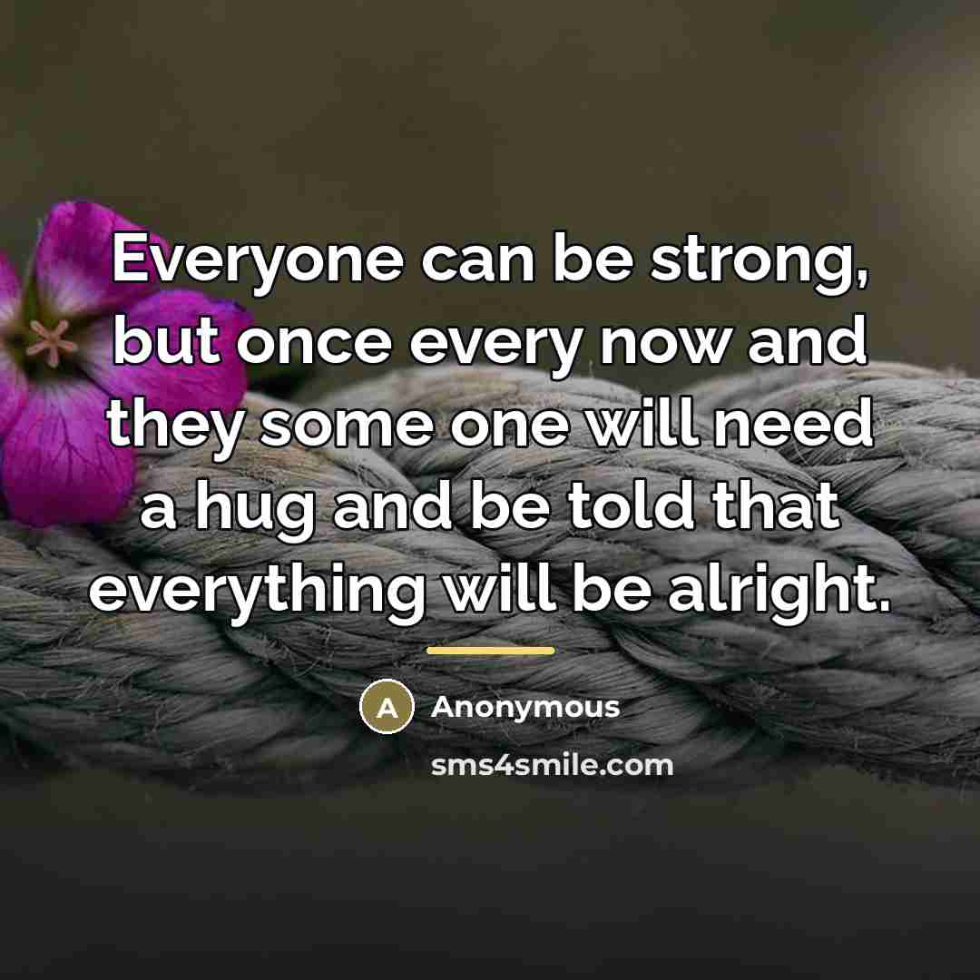 “Everyone can be strong, but once every now and they…” quote by Anonymous