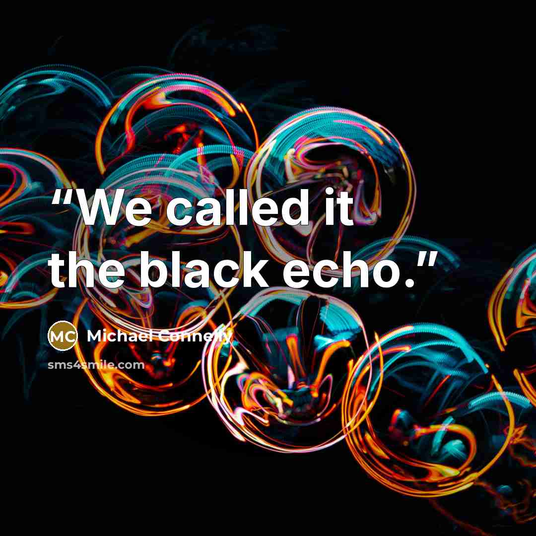 “We called it the black echo.” quote by Michael Connelly