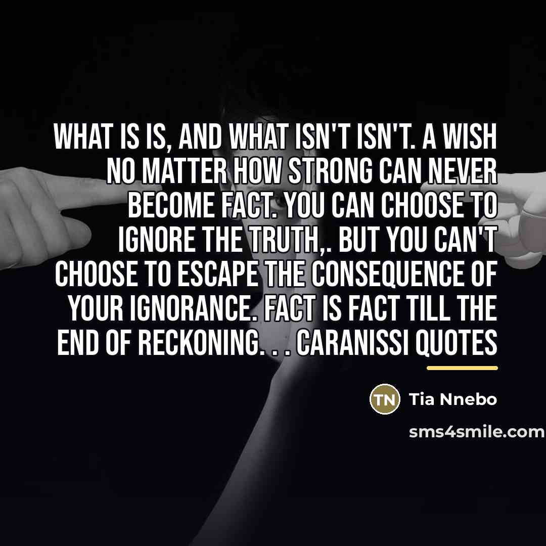 “WHAT IS IS, AND WHAT ISN'T ISN'T. A wish no…” quote by Tia Nnebo