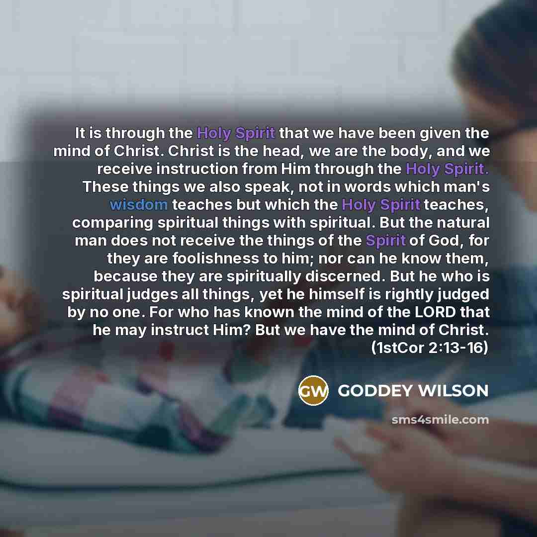 “It is through the Holy Spirit that we have been…” quote by GODDEY WILSON