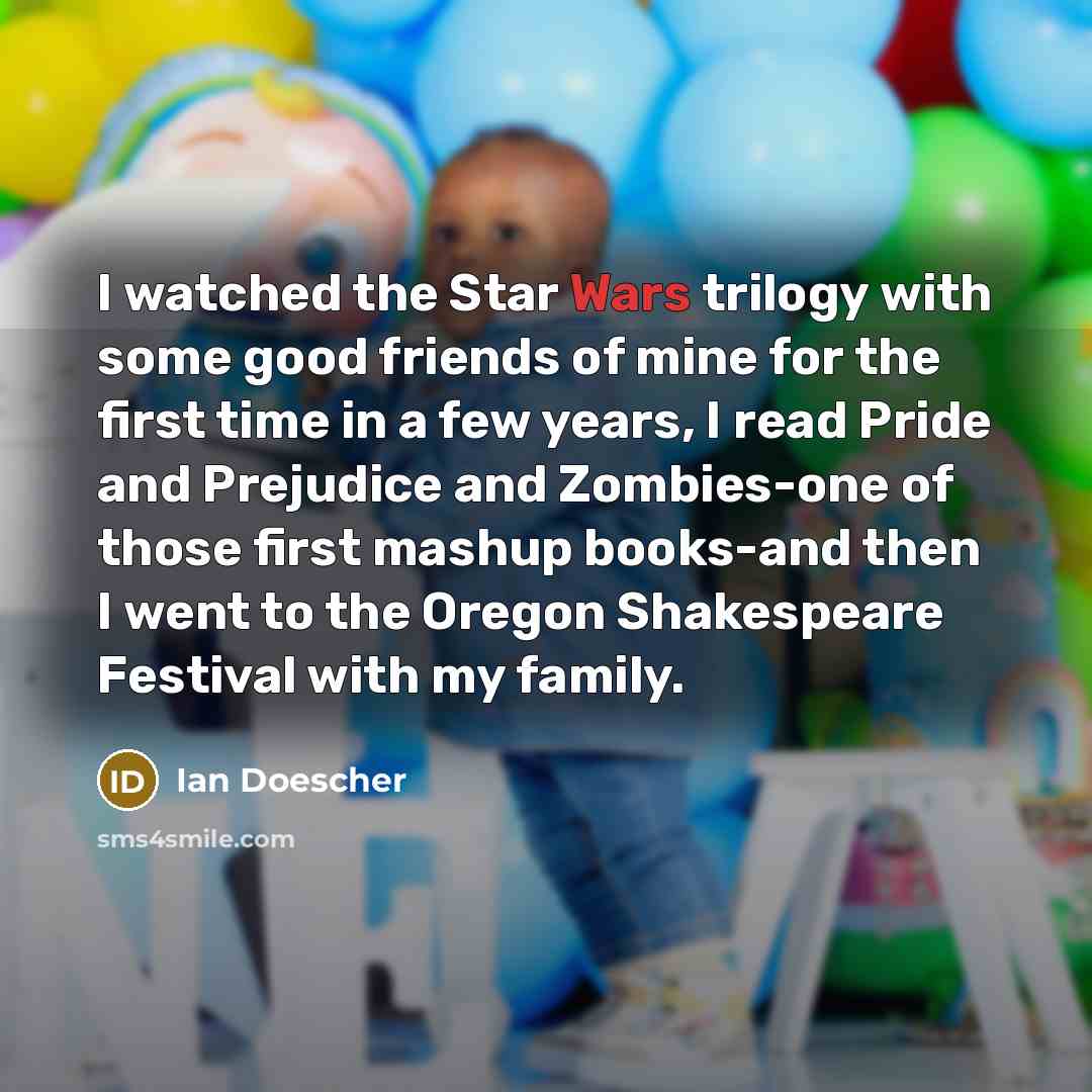 “I watched the Star Wars trilogy with some good friends…” quote by Ian Doescher