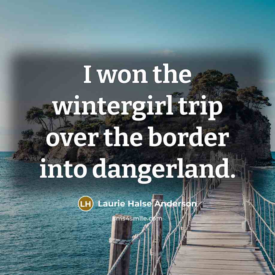 “I won the wintergirl trip over the border into dangerland.…” quote by Laurie Halse Anderson