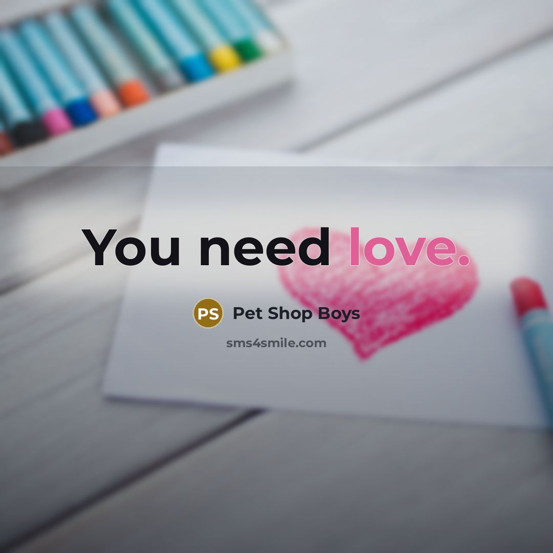 “You need love.…” quote by Pet Shop Boys