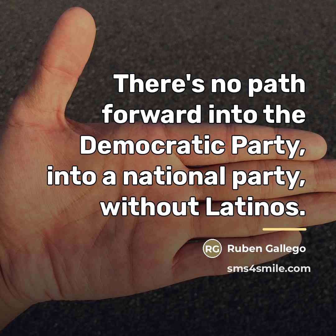 “There's no path forward into the Democratic Party, into a…” quote by Ruben Gallego