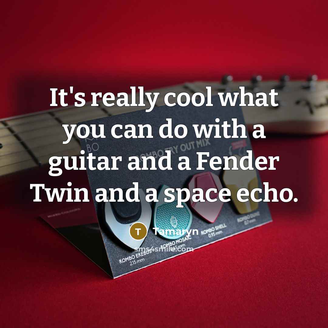 “It's really cool what you can do with a guitar…” quote by Tamaryn