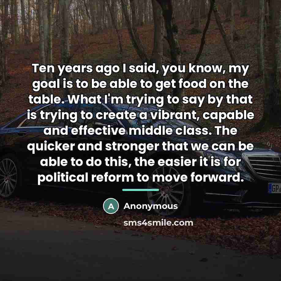 “Ten years ago I said, you know, my goal is…” quote by Anonymous