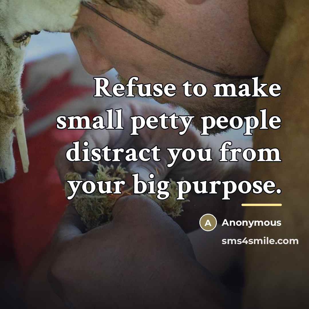 “Refuse to make small petty people distract you from your…” quote by Anonymous