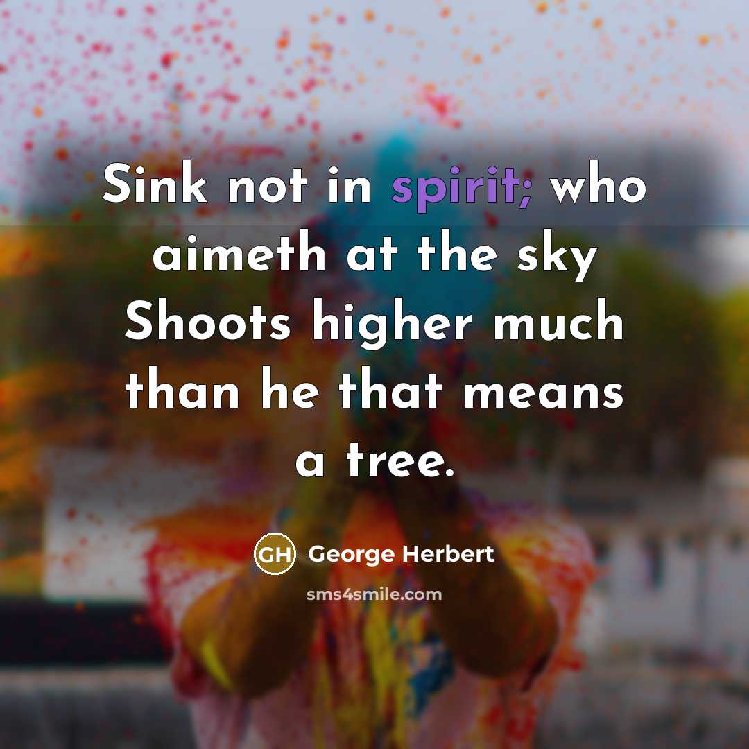 “Sink not in spirit; who aimeth at the sky Shoots…” quote by George Herbert