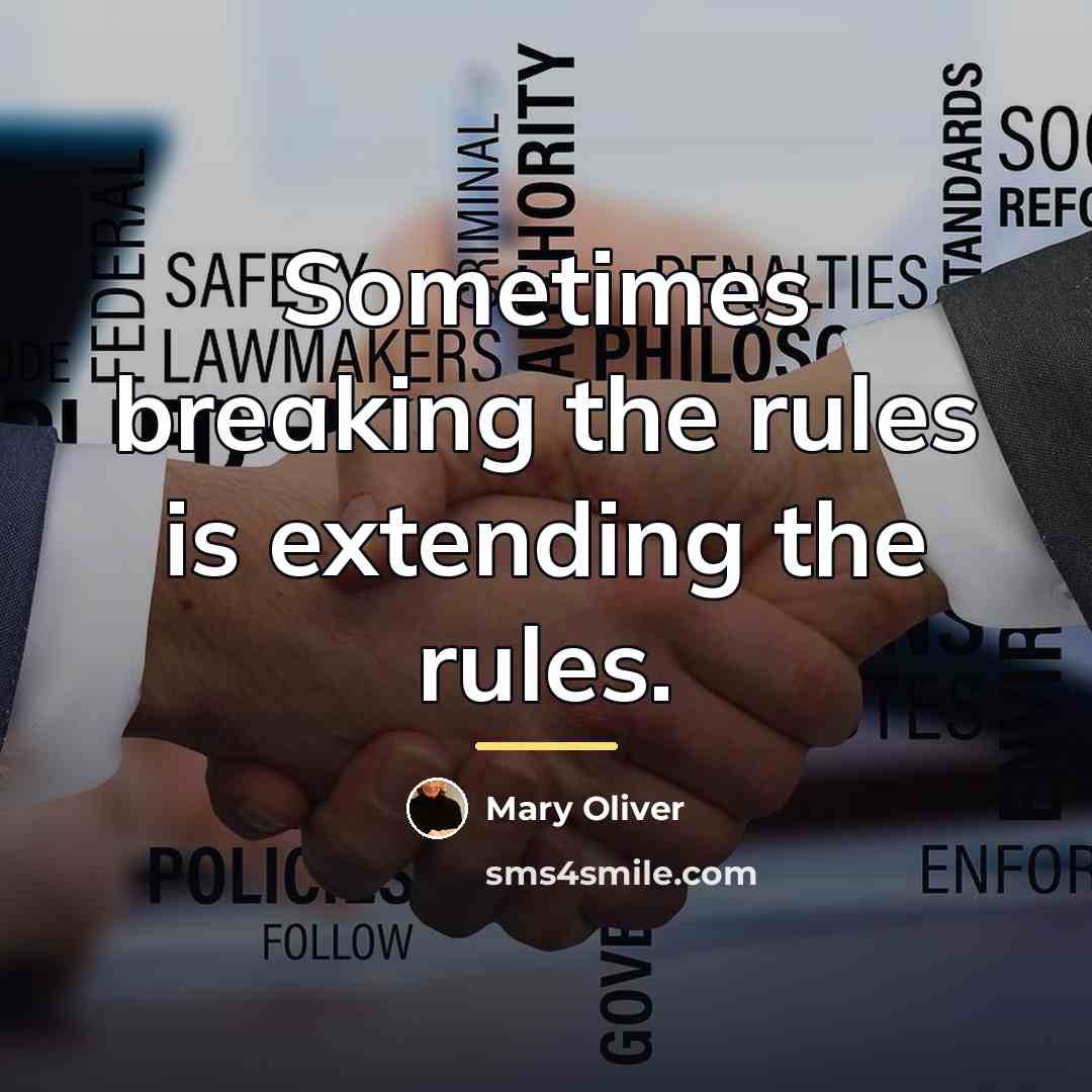 “Sometimes breaking the rules is extending the rules.…” quote by Mary Oliver