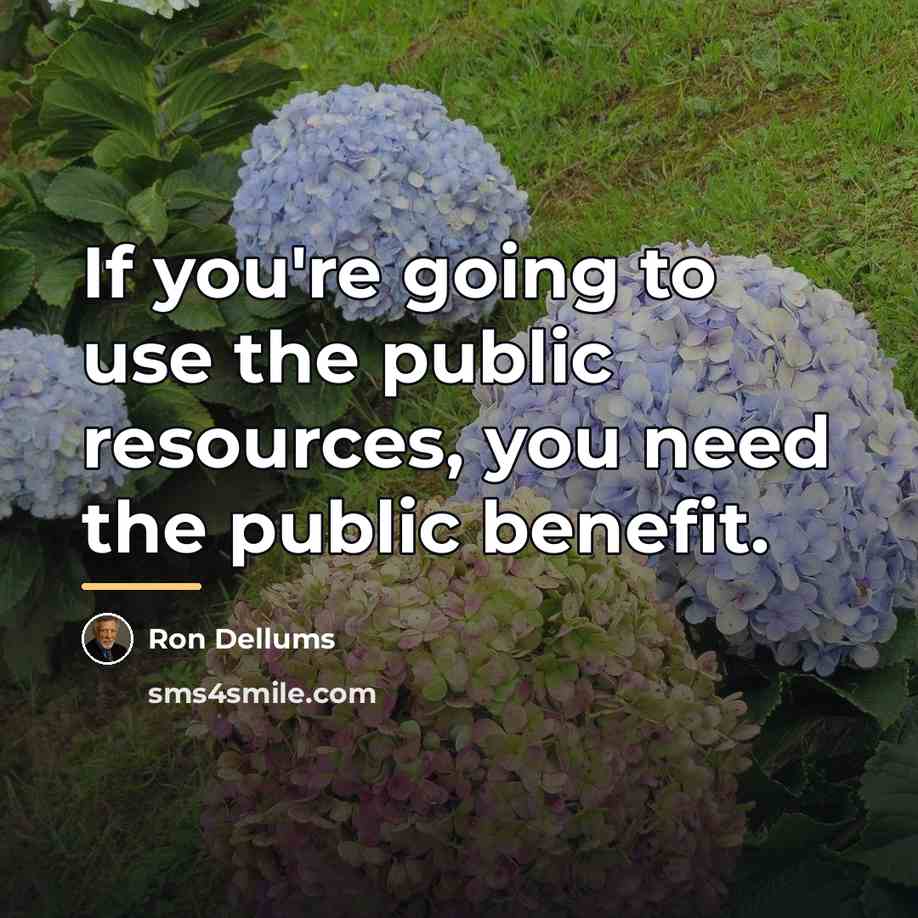 “If you're going to use the public resources, you need…” quote by Ron Dellums