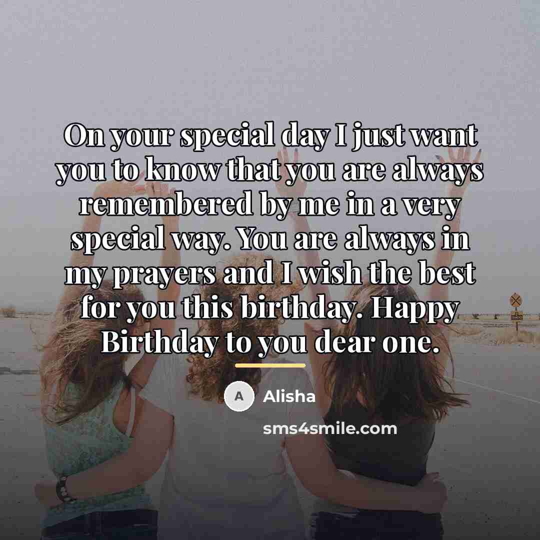 “On your special day I just want you to know…” quote by Alisha