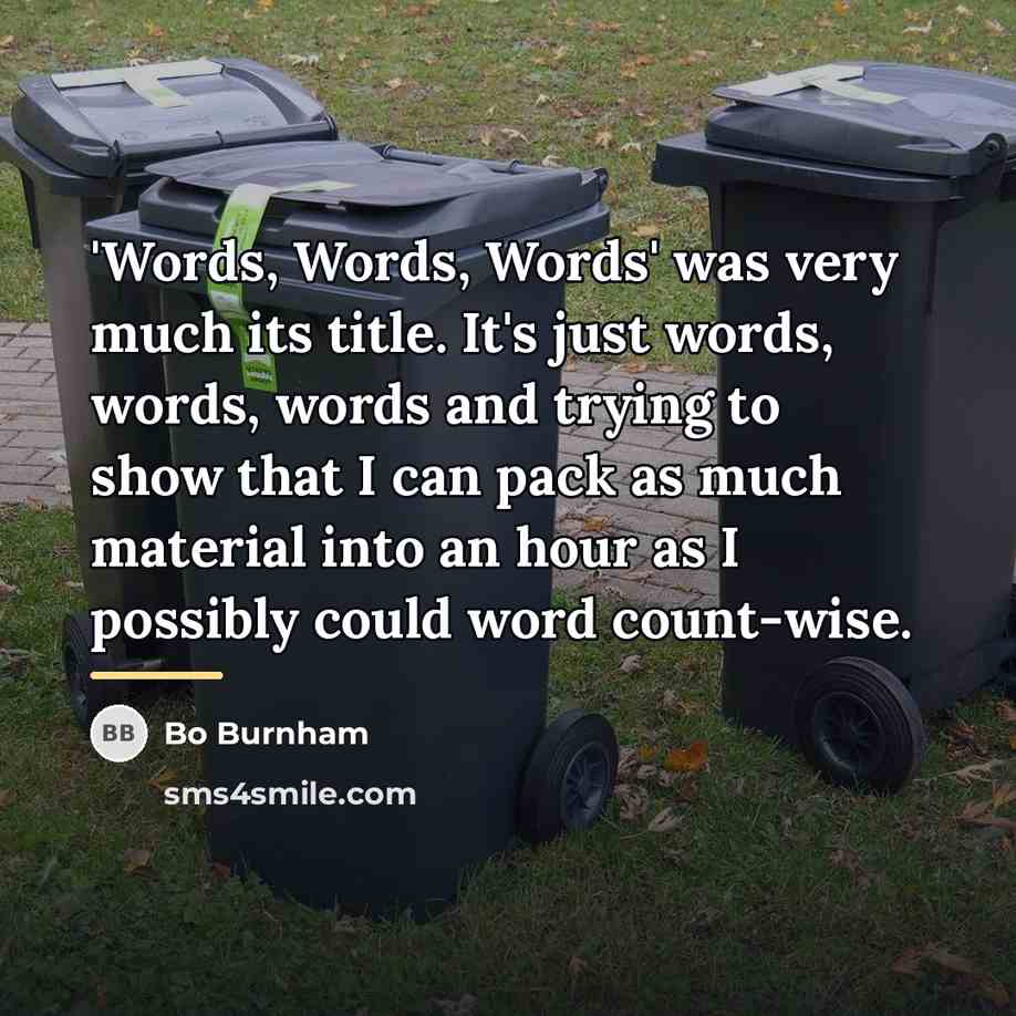 “'Words, Words, Words' was very much its title. It's just…” quote by Bo Burnham