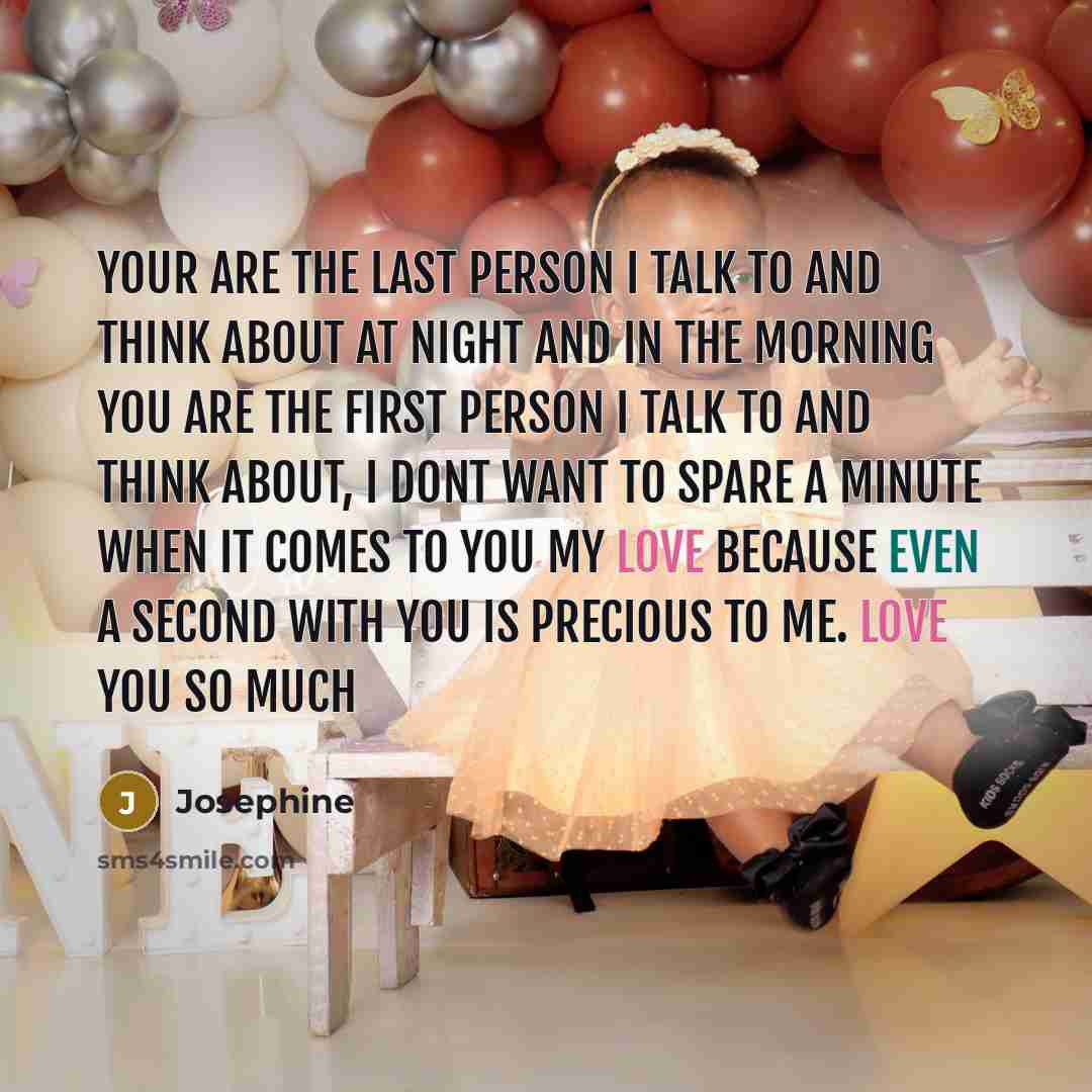 “Your are the last person I talk to and think…” quote by Josephine